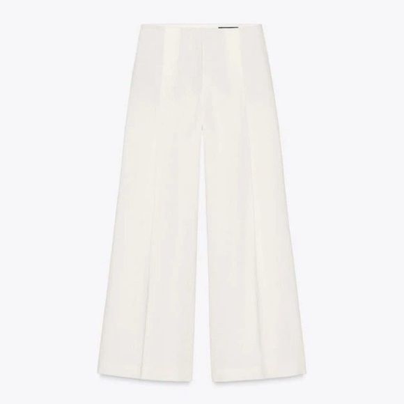 NWT ZARA LINEN BLEND PLEATED PANTS ZW COLLECTION Ecru Size S - Picture 9 of 12